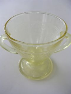 1930s Hazel Atlas Yellow Depression Glass CLOVER LEAF Sugar Bowl
