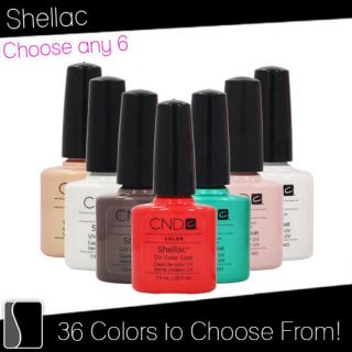 Choose 6 Nail Polish CND Shellac UV Gel 0 25 Ounces Manicure Soak Off