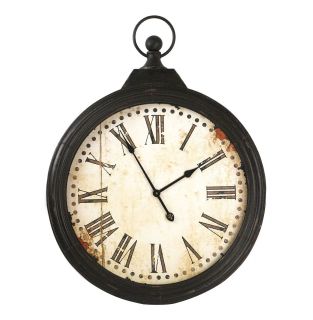  Rustic Iron Large 'Pocket Watch' Wall Clock