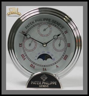 PATEK PHILIPPE CALATRAVA MOONPHASE DAY DATE MONTH DISPLAY DESK CLOCK