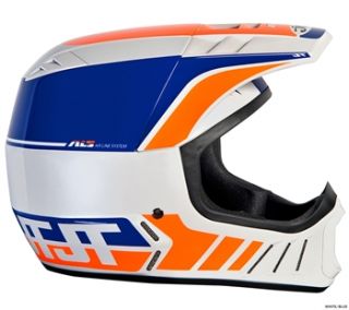 JT Racing ALS2 Full Face Helmet   White/Blue 2012