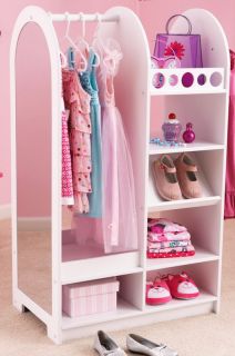 New Wooden Closet Shelf System Girls Play Dress Up Storage Set Age 3