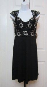 Chicos Soma Ciao Bella Chemise Short Black Gown Dress Size Small $69