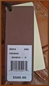 Junior Drake Bianca Cognac Med Brown Leather Hobo Lt WT Shoulder Bag R