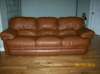  Brown Leather 3 Seat Sofa by Chateau D'AX Spa
