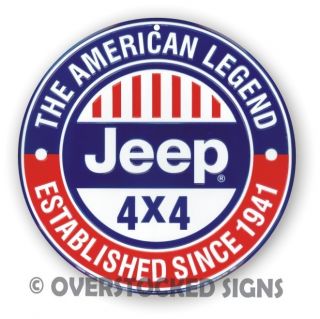 Jeep The American Legend Metal Embossed Circle Sign