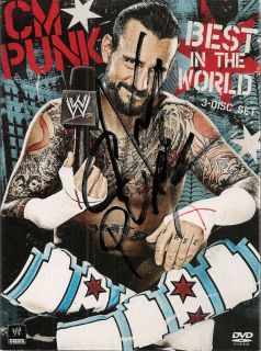 CM PUNK autographed best in the world dvd wwe wrestlemania tna impact