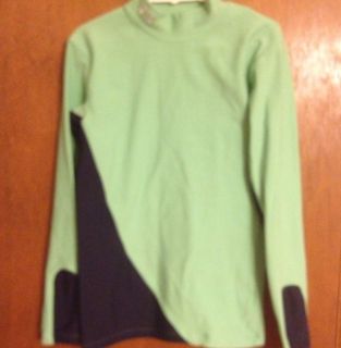 UNDER ARMOUR YOUTH LARGE COLD GEAR SPRING GREEN NAVY LONG SLEEVE TOP
