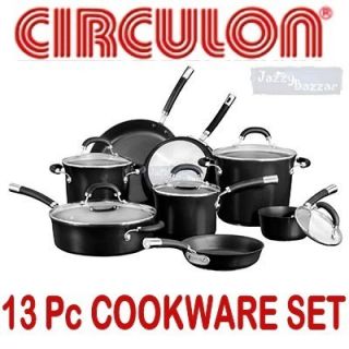 CIRCULON 13 pc Hard Anodised Saucepan Pots Pan Kitchen Cookware Set