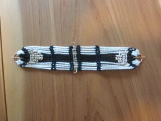 CM MODEL HORSE TRADITIONAL WESTERN WOVEN GIRTH CINCH TACK BLACK WHITE