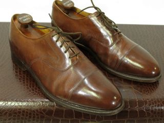 RARE Cole Haan Brown Captoe Shoes Bench Made in England by Crockett