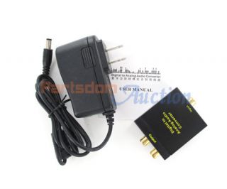  Optical Coax Coaxial Toslink to Analog RCA Audio Aux Converter