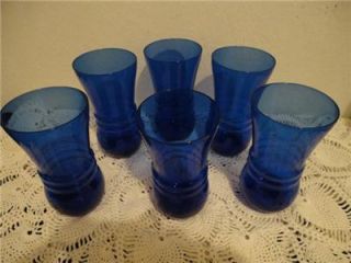  Vintage Cobalt Blue 12 oz Juice Water Glasses Beautiful