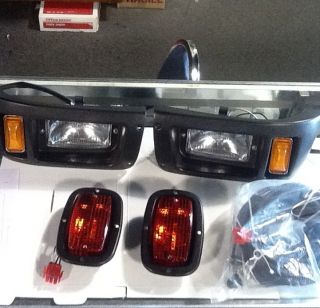 Club Car Golf Cart Economy Bezel Light Kit Head Tail Lights Wire Harn