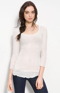 Free People Lace Trim Ribbed Tee