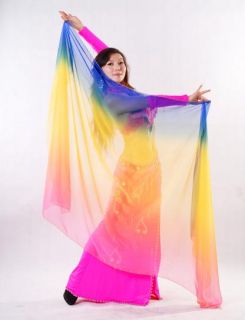 this is a very unique grandient colored belly dance veil very light