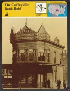 The Coffeyville Bank RAID Kansas 1892 Dalton Gang Card