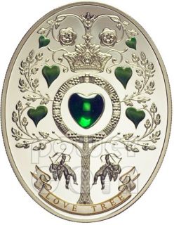 LOVE TREE Imperial Eggs Faberge Silver Coin 1$ Niue Island 2013