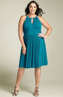 Suzi Chin for Maggy Boutique Ruched Halter Dress (Plus)
