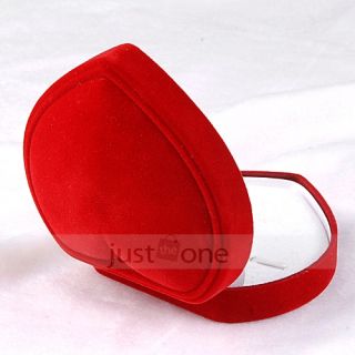 5cm 8cm Red Velvet Heart 2 Rings in One Gift Box Jewelry Retail