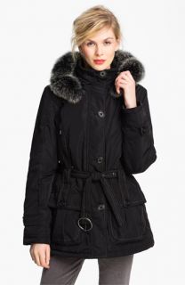 Sachi Belted Parka with Genuine Fox Fur