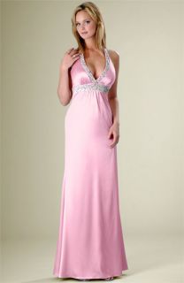 Sean Collection Beaded Stretch Charmeuse Gown