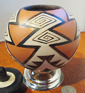 Cochiti Pueblo Polychrome Lidded Seed Jar