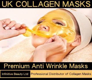 Premium Collagen Crystal Face Masks Anti Ageing Skin Care Gold White
