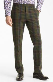 Etro Plaid Flat Front Trousers