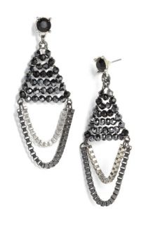 Sequin Silver Deco Chandelier Earrings