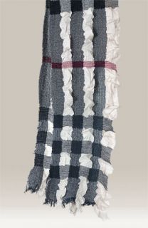 Burberry Shimmer Check Smocked Scarf