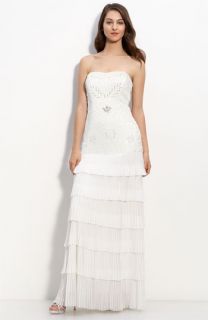Sue Wong Embellished Drop Waist Gown