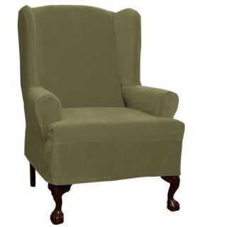 Collin Stretch 1 Piece Slipcover Wing Chair Moss New