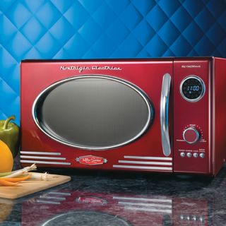 Mini Compact Retro Microwave Oven, Nostalgia Electrics Red Vintage