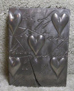 Concrete Plastic Mold Distressed Hearts Plaque