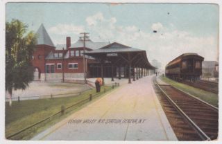 geneva ny old pc view of railroad station postcard is in good