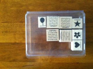 Stampin Up Mini Messages 2004 Retired Mounted Gently Used Set of 8