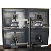  Articulating Quad LCD Computer Monitor Flat Panel Mount Four 4 Screens