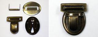 25x1 5 Antique Brass Metal Purse Tongue Locks Handbag Locks