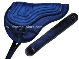 Comfort Plus Blue Bareback Pad Non Slip Girth Dee Rings