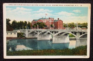 1920s Hotel Van Curler Mohawk River Schenectady NY PC