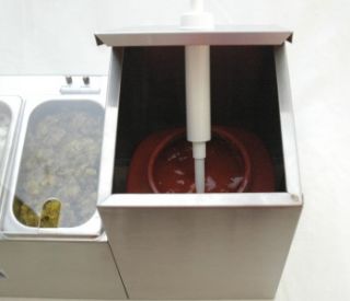 New 2 Pump 3 Pan Tabletop Hotdog Condiment Station Dispenser BENCHMARK