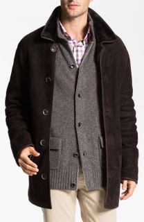 Robert Talbott Suede Coat with Genuine Shearling Lining
