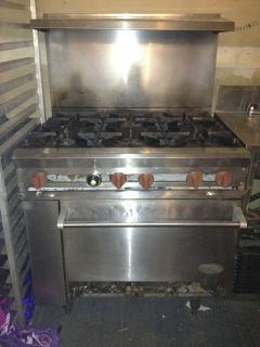  Commercial 6 Burner Stove with Oven