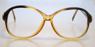 Vintage Blue & Yellow Plastic 1970s Eye Glasses   Womens Frames
