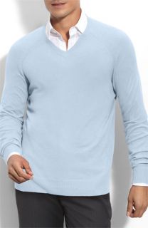 Calibrate Trim Fit Cotton Blend V Neck Sweater