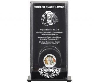 Blackhawks 10 Stanley Cup Championship Logo Puck Display case