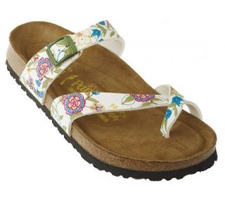 Papillio Tabora Paint &Stitched Flower Print Toe LoopSandals   A213512