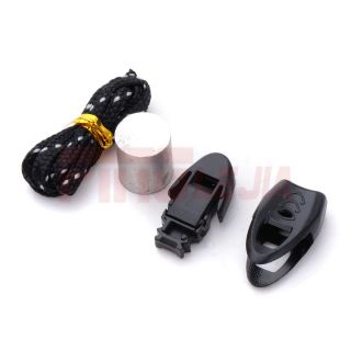  10 in 1 Flint LED Whistle Compass Mirror Outdoor Survival Black