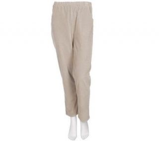 Denim & Co. Classic Waist Stretch Velvet 2 Pocket Pants —